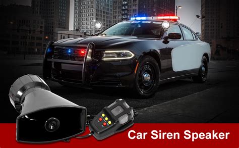 Partol Car Siren Horn 5 Tone Vehicle Siren Speaker With Mic PA Speaker