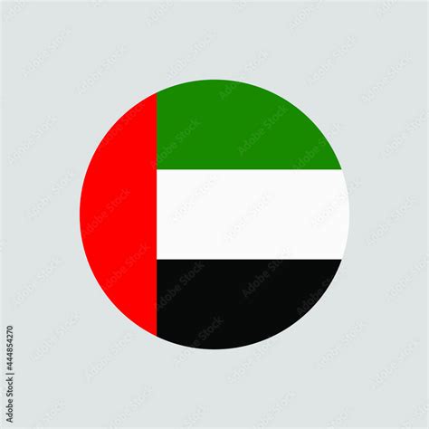 Round UAE flag vector icon isolated on white background. The flag of the United Arab Emirates in ...