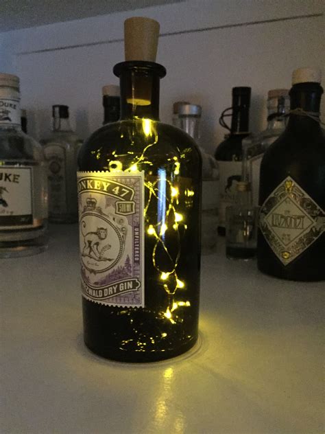 Lichterkette Gin Flasche Deko Flaschenlicht Weinflasche Deko