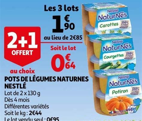 Promo Nestlé pots de légumes naturnes chez Auchan