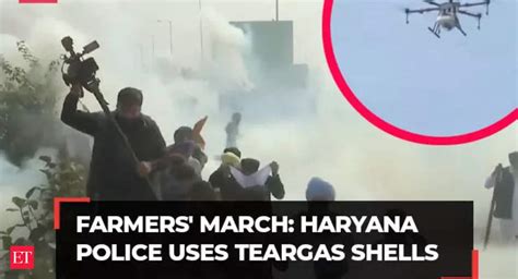 Farmers Protest Haryana Police Fire Teargas Shells To Disperse