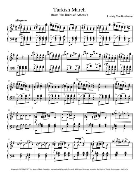 Turkish March Beethoven Sheet Music For Piano Download Free In Pdf Or Midi