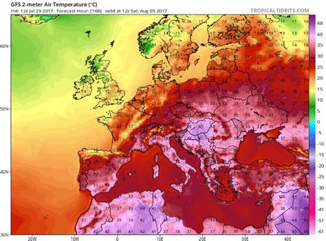 Weather Temperature Map Europe Tourist Map Of English | Images and ...