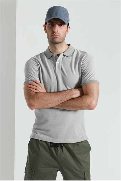 Men's grey short sleeve polo t-shirt - Master Supply Co., Ltd.