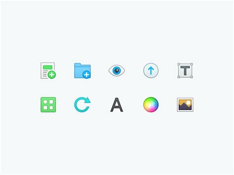 Toolbar Icons by Angela C ⋅ Toffeenut Design on Dribbble