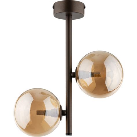 Lampa sufitowa 2 szklane kule Estera Brown 27cm bursztynowy brąz TK