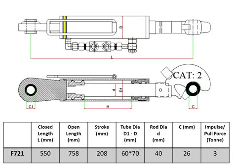 Hydraulischer Oberlenker Kat 2 Mit Fanghaken 2x Hydraulikschlauch