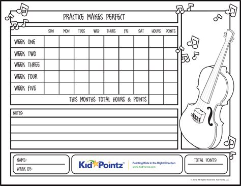 Violin Practice Chart Template - Kidpointz Download Fillable PDF ...