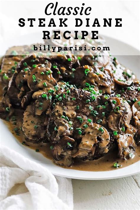 steak diane recipe  mushroom cognac cream sauce