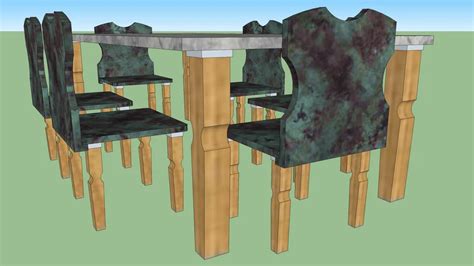 Marble Dining Table And 6 Chairs 3d Warehouse