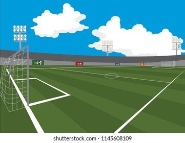 Perspective Soccer Field Stock Vector (Royalty Free) 1145608109 ...