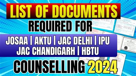 Documents Required For Josaa Counselling Josaa Counselling