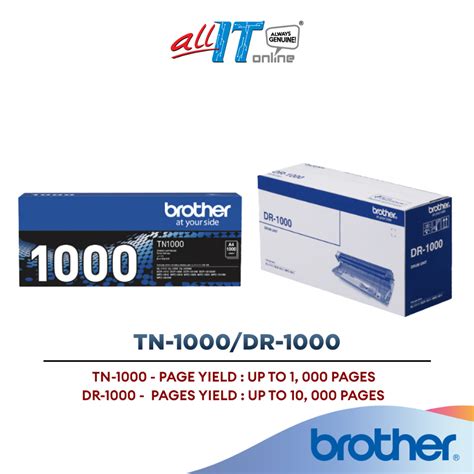 Brother Tn 1000 Toner Cartridge Brother Dr 1000 Drum Unit For 1110 1210w 1510 1610w 1810 1910w