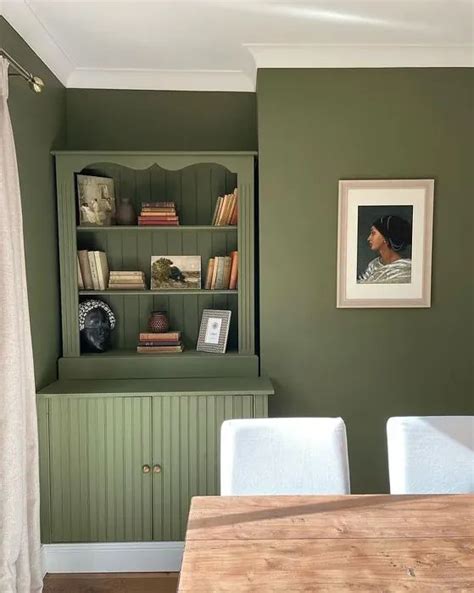 Warm Green Wall Paint Color Farrow And Ball Bancha Farrow And Ball