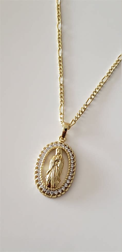 Virgen De Guadalupe Y Cadena De Oro Laminado Gold Filled Etsy Uk In