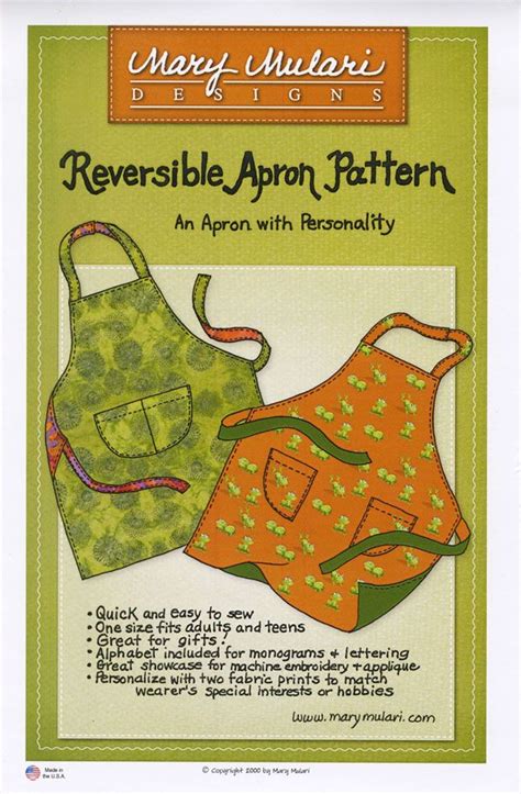 Reversible Apron Pattern From Mary Mulari Designs Apron Sewing