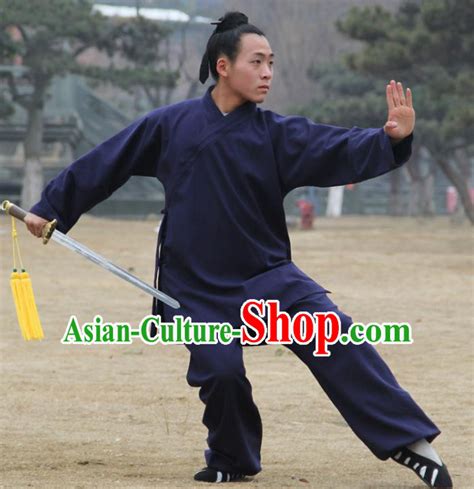 Traditional Chinese Martial Arts Wudang Taoist Priest Navy Outfits Kung