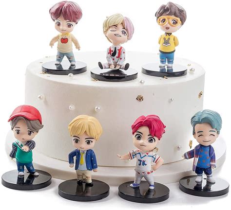 7PCS BTS Mini Idol Doll Deluxe Figure Play Set BTS Cake Topper Action