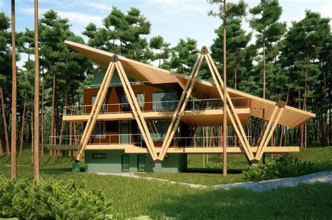 Energy Efficient Grasshopper Shaped House House Projects Architecture Floating House Forest