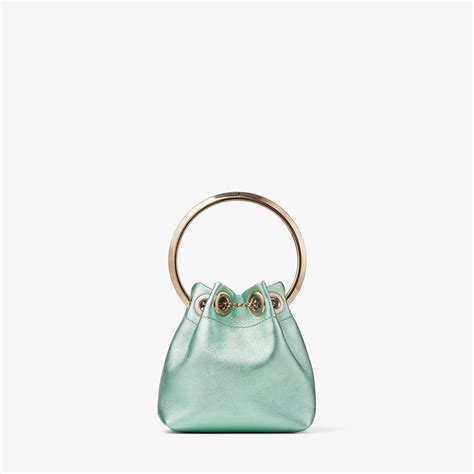 Micro Bon Bon Smoke Green Metallic Nappa Mini Bag Summer Collection