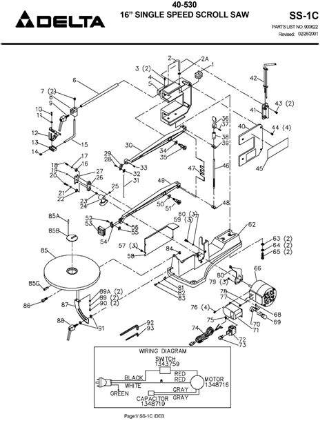 Delta 16 Scroll Saw Model 40 530 Instruction And Parts List Manual 2047 Ebay