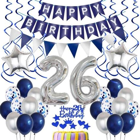 Decoration Anniversaire Ans Homme Bleu Argent Ans Anniversaire