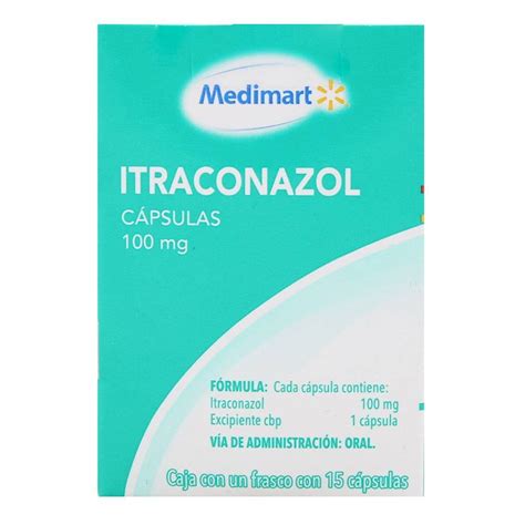 Itraconazol Medimart Mg Caja Con Un Frasco Con C Psulas Walmart