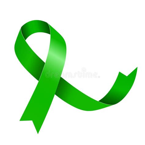 Green Awareness Ribbon Awareness For Glaucoma Organ Donation Stock