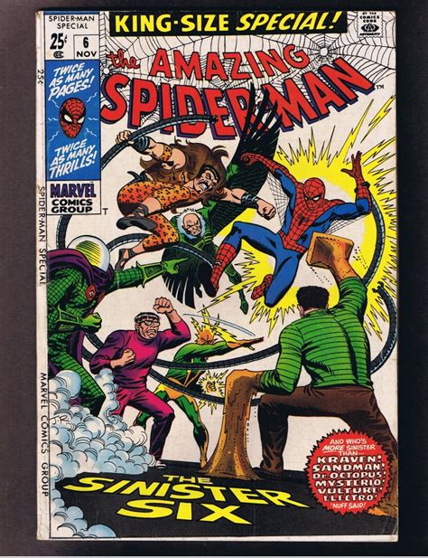 Spider Man King Size Special 6 1st Sinister Six Marvel 1969 Key Book