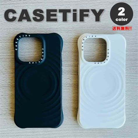 【楽天市場】casetify ケースティファイ ウェーブ シリコン Magsafe マグセーフ 充電対応 ブラックホワイト ケース Iphone1515pro15plus