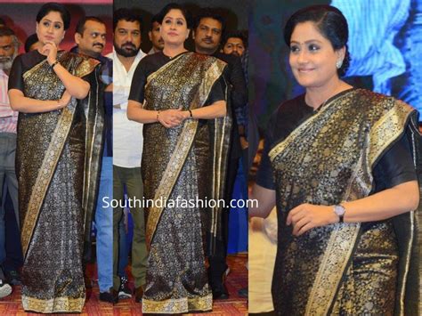 Vijayashanti in a banarasi saree at Sarileru Neekevvaru pre-release ...