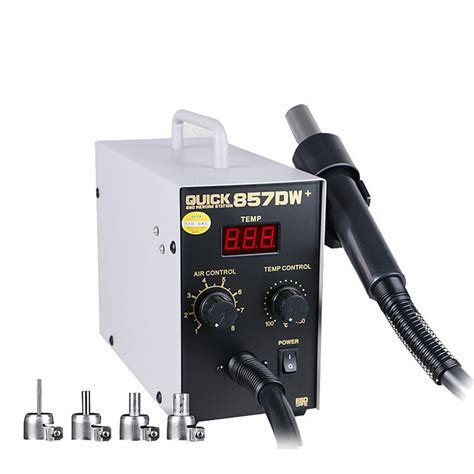 Soldering QUICK 857DW Adjustable Hot Air Gun Station 580W SMD Rework