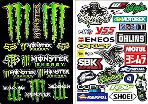 BOSYTRO 4 Teilig Monster Scratch Auto Aufkleber Monster Energy