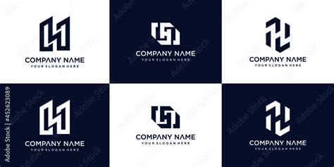 set of creative letter h logo design template Stock Vector | Adobe Stock