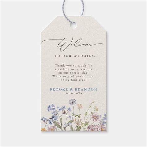 Colorful Spring Wildflower Meadow Garden Wedding Gift Tags Zazzle In