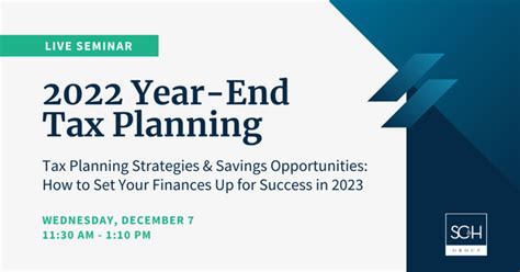 2022 Year End Tax Planning Seminar