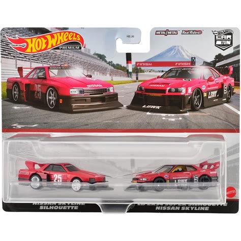 Hot Wheels HKF49 Premium 2 Pack Nissan Skyline Silhouette LB ER34 Super Silhouette Nissan