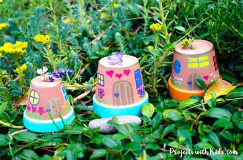 Easy Painted Fairy Houses for the Garden - Projects with Kids