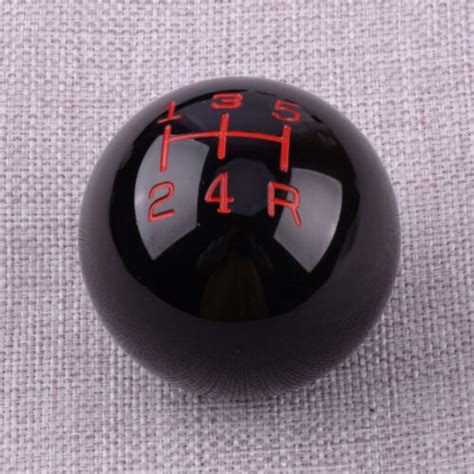 Universal 5 Speed Car Mt Manual Round Ball Gear Shift Knob Shifter Lever Black Ebay