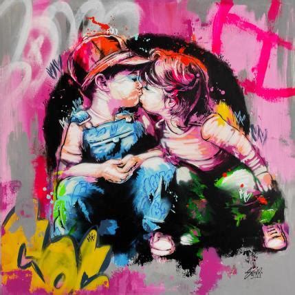 Peinture Kiss me par Sufyr Carré d artistes