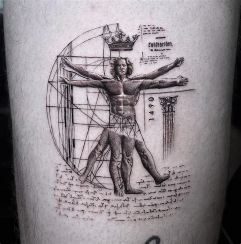 Vitruvian Man Abstract Done By Dr Tyga At First Class Tattoo NYC