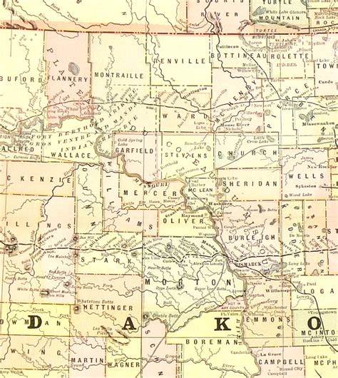 Dakota Territory Map, 1885 - Original Art, Antique Maps & Prints