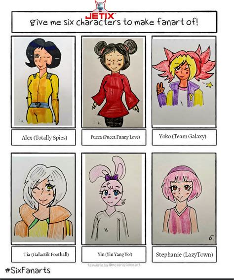 Six Jetix Characters by DariaDoodleArt on DeviantArt