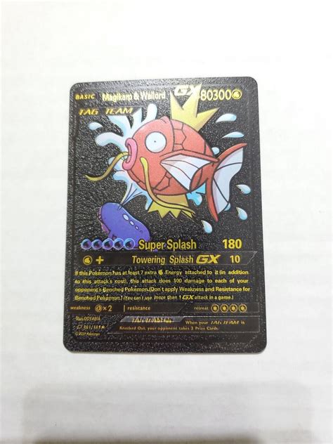 Magikarp Wailord Gx Black Foil Fan Art Pokemon Card Values Mavin