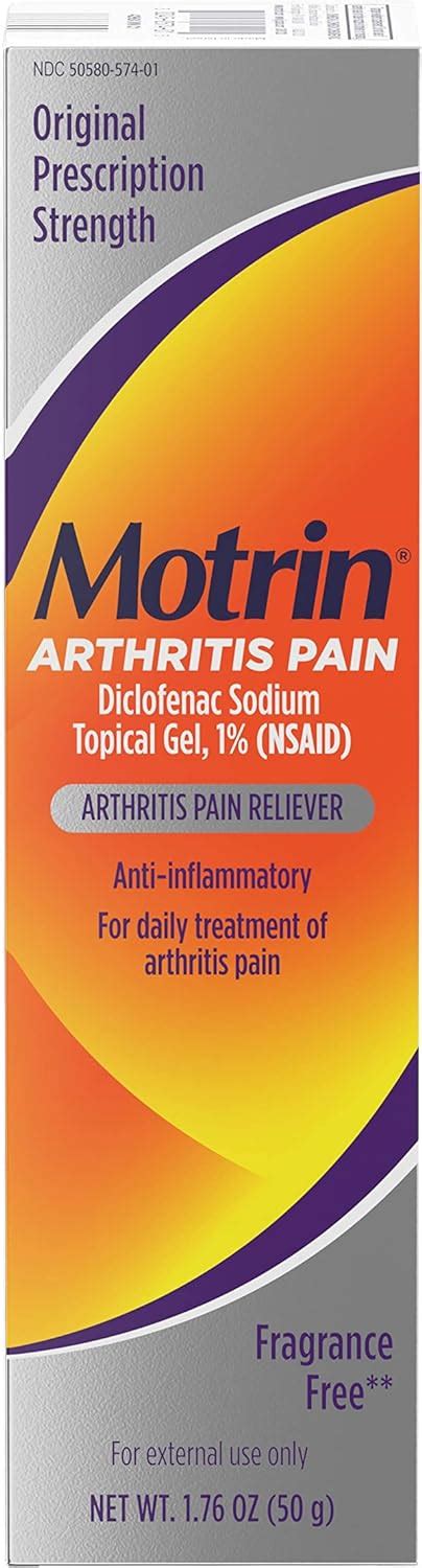 Amazon Motrin Arthritis Pain Relief Diclofenac Sodium Topical Gel