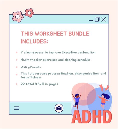 Executive Functioning Worksheets Adhd Adult Worksheets Executive Dysfunction Printable