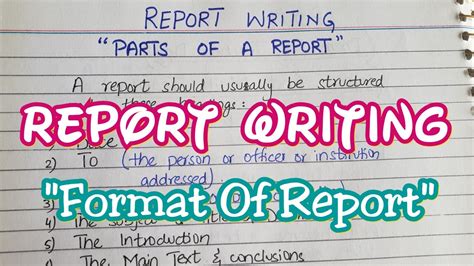 How To Write A Report Format Of A Report Parts Of A Report