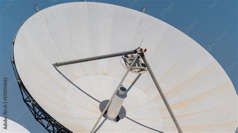 Satellite dish In the ground signal review station Stock Photo | Adobe ...