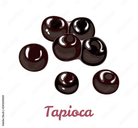 Tapioca black pearls for bubble tea isolated on white background ...