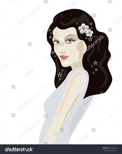 Vector Illustration Beautiful Girl Posing Stock Vector Royalty Free